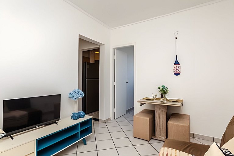 Vista lateral para o mar e Biquinha em São Vicente, com vaga