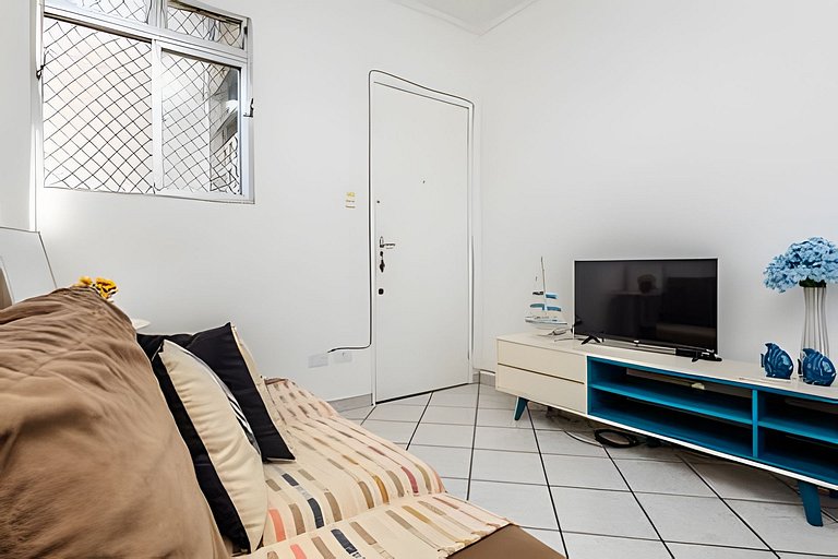 Vista lateral para o mar e Biquinha em São Vicente, com vaga